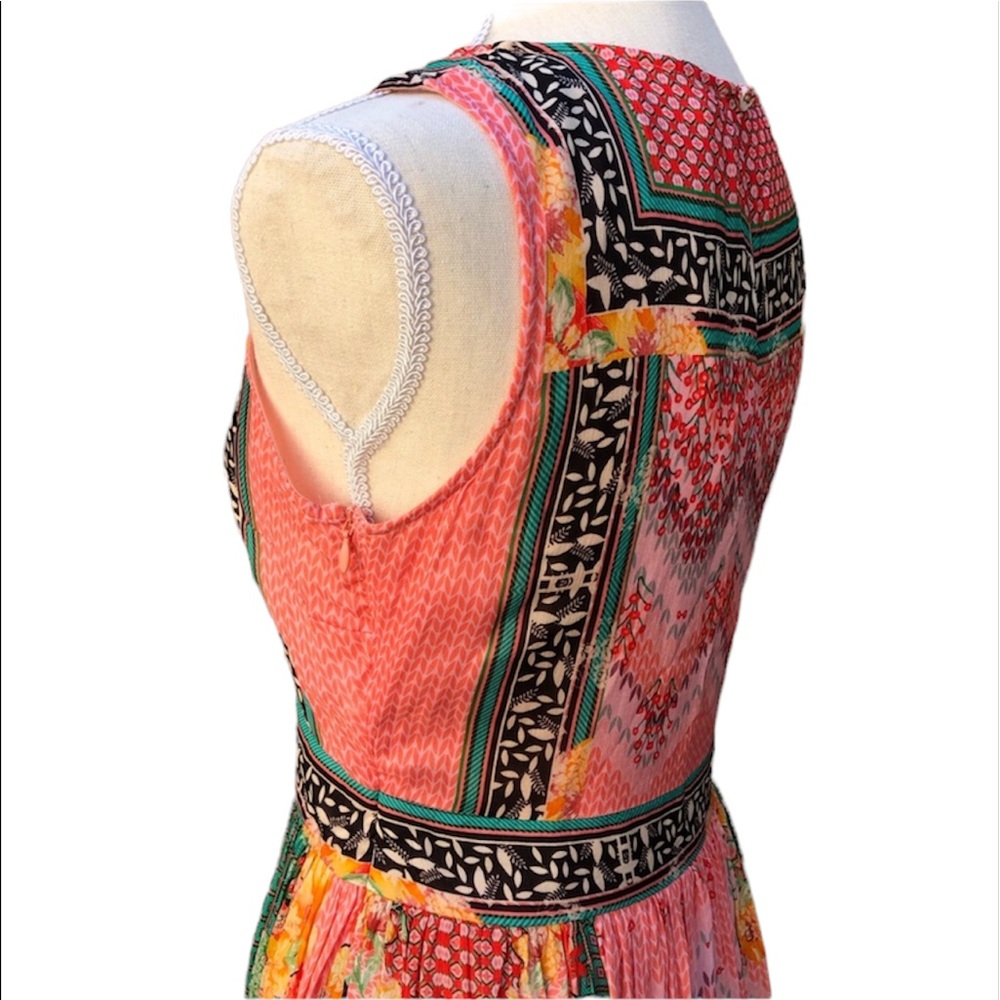 Anthropologie Bhanuni By Jyoti Maxi Dress Dreamy Pink & Green NWT Women’s Size 4 - Picture 9 of 15